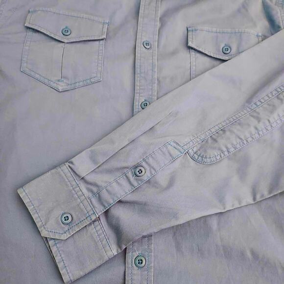 Brothers & Sons Long Sleeve Button Down Midweight Blue Shirt Mens Sz Large NWOT - Picture 7 of 7